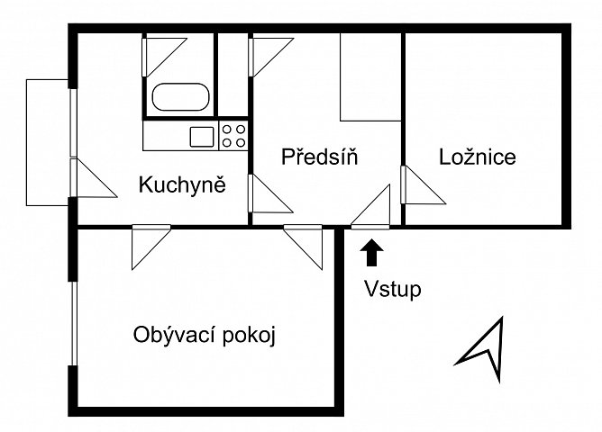 Prodej bytu 2+1 v Jindřichově Hradci